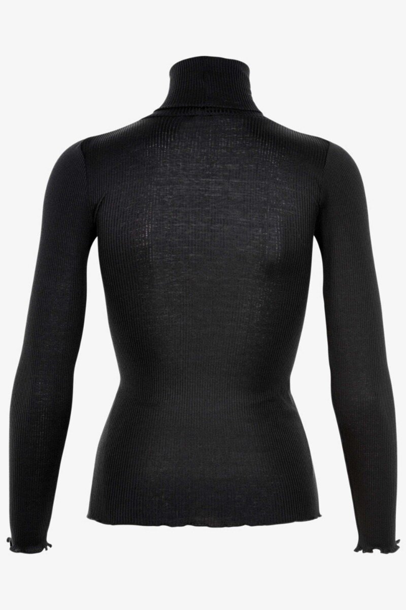 Roller Blouse black Classic tight rollneck, perfect for layering - back image