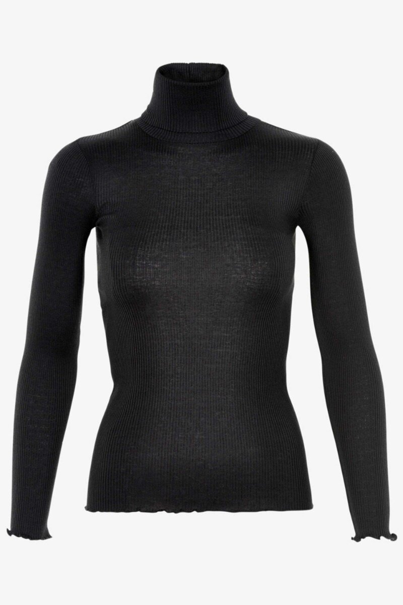 Roller Blouse black Classic tight rollneck, perfect for layering - front image
