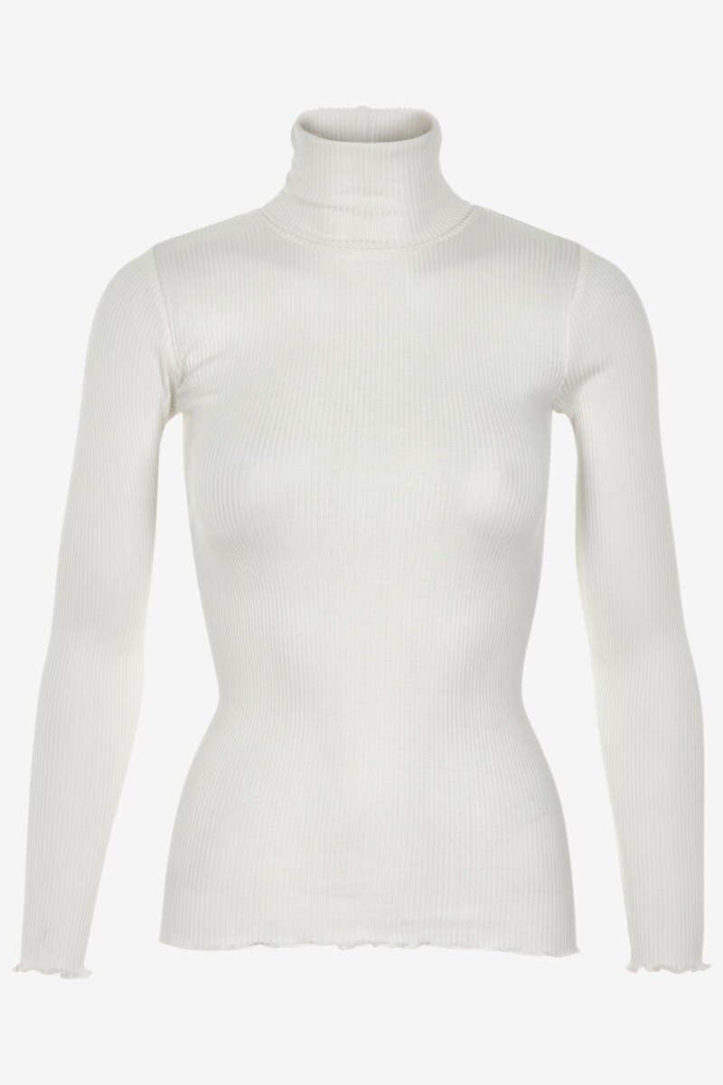 Roller Blouse Off White Classic tight rollneck, perfect for layering - front image