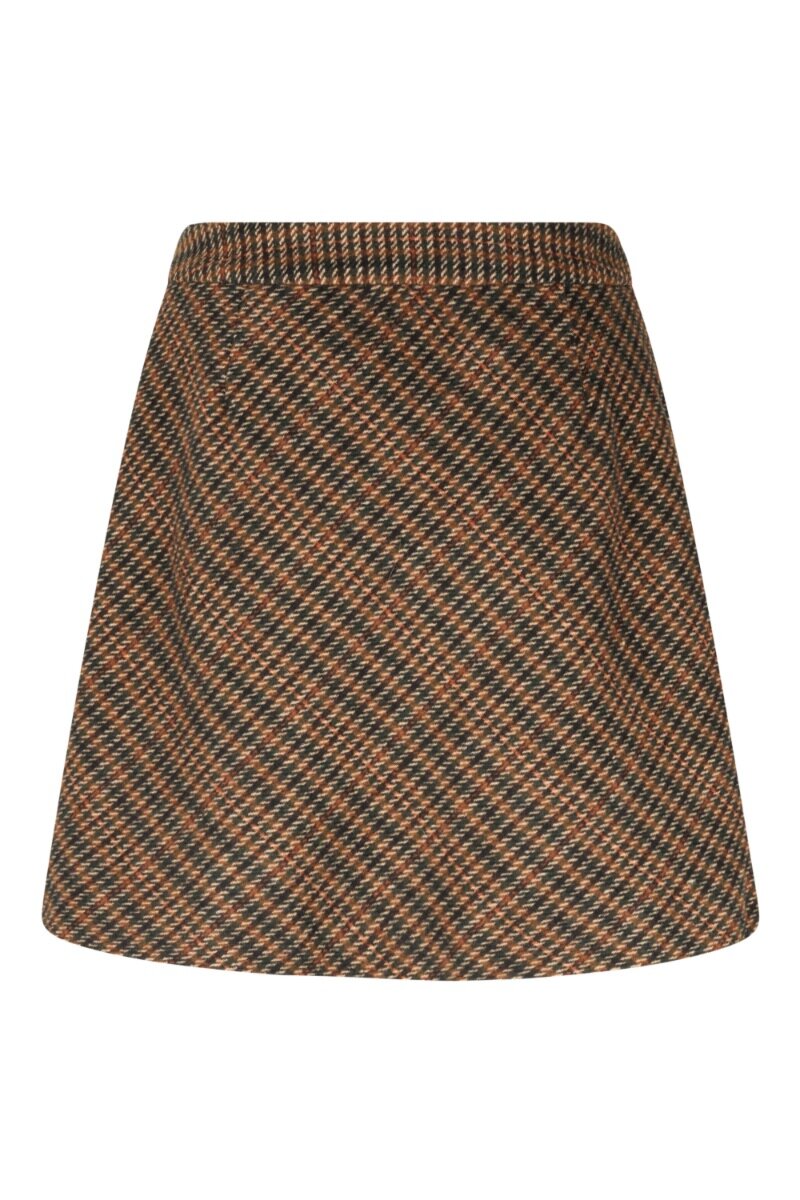 Cav Skirt Fall Tweed High-waisted tweed mini skirt with double row of buttons on the front - back image