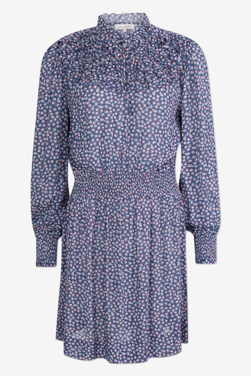 Frillo Print Dress Hockney field  - front image