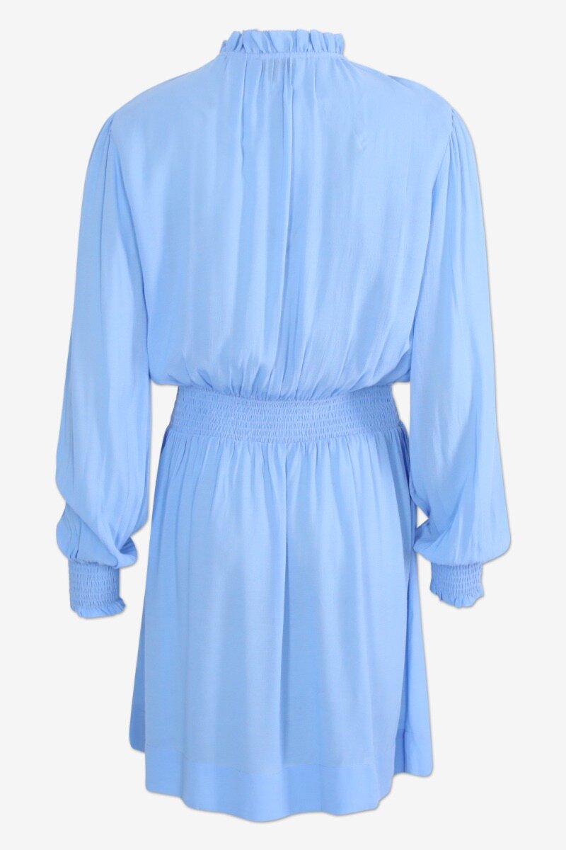 Frillo Solid Dress Vista Blue  - back image