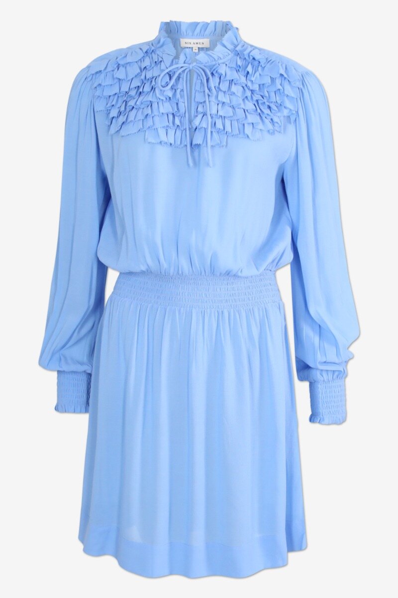 Frillo Solid Dress Vista Blue  - front image