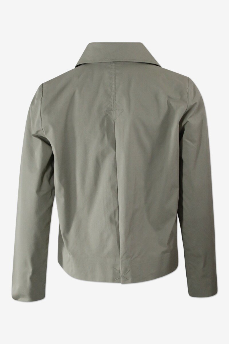 Gego Jacket Desert Sage Short jacket with visible stitching, a collar, and two large front pockets - back image