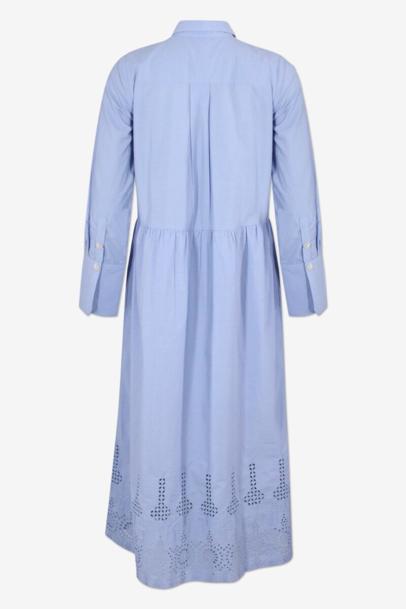 Zilla Dress Cosmic Sky Loose-fitting shirt dress woth broderi anglaise details - back image