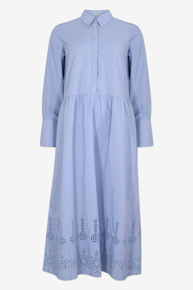 Zilla Dress Cosmic Sky Loose-fitting shirt dress woth broderi anglaise details - front image