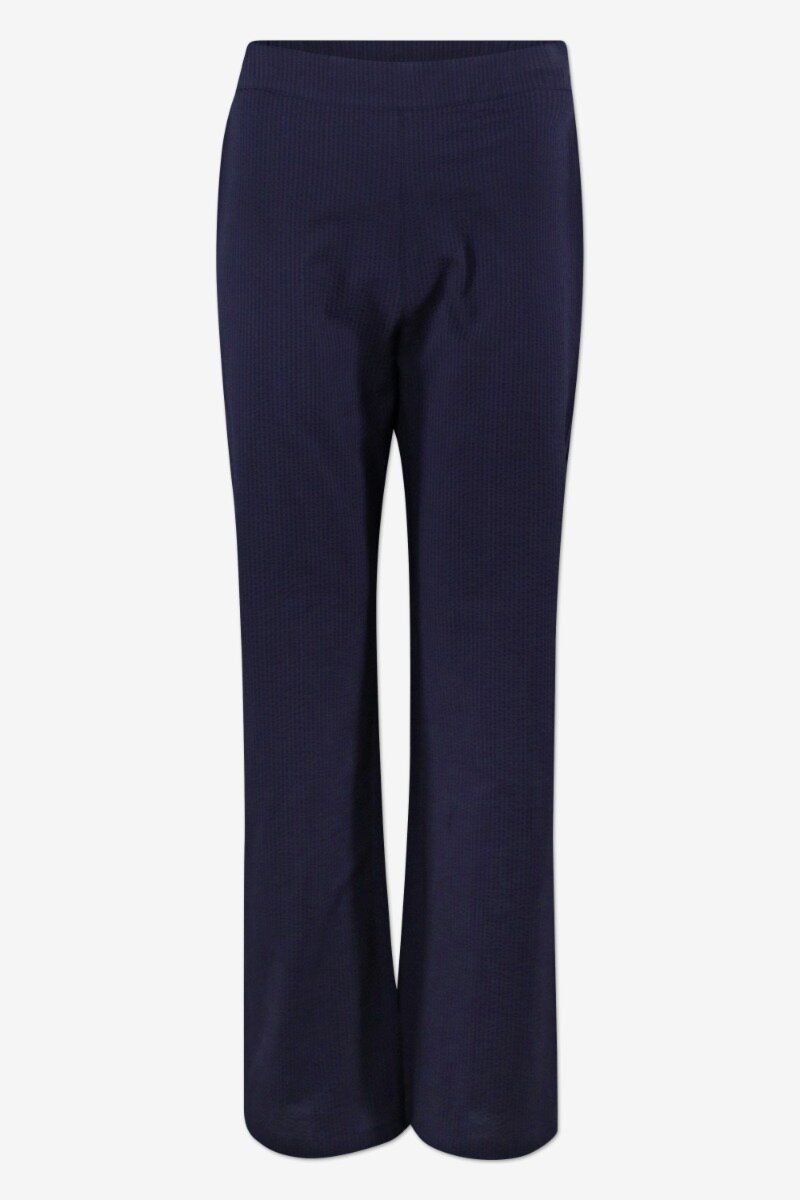 Riva Trousers Night Sky Mid-waist trousers with straight legs, an elastic waistband at the back, and front pockets - front image