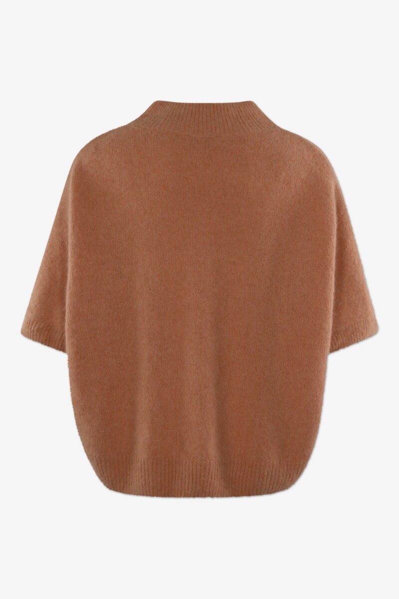 Doanne Sweater Chipmunk Loose-fitted sweater with 3/4 length sleeves and a round high neckline - back image