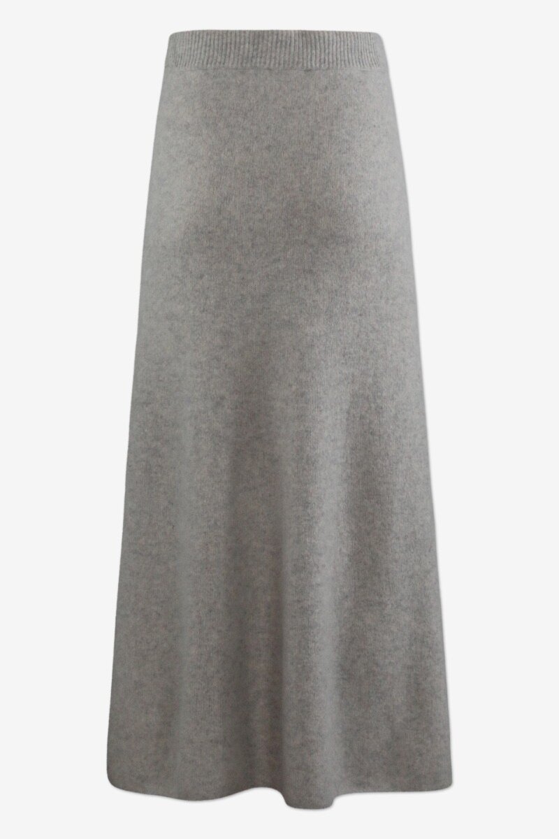 Isabella Skirt Grey Melange Maxi skirt in an A-shape - back image