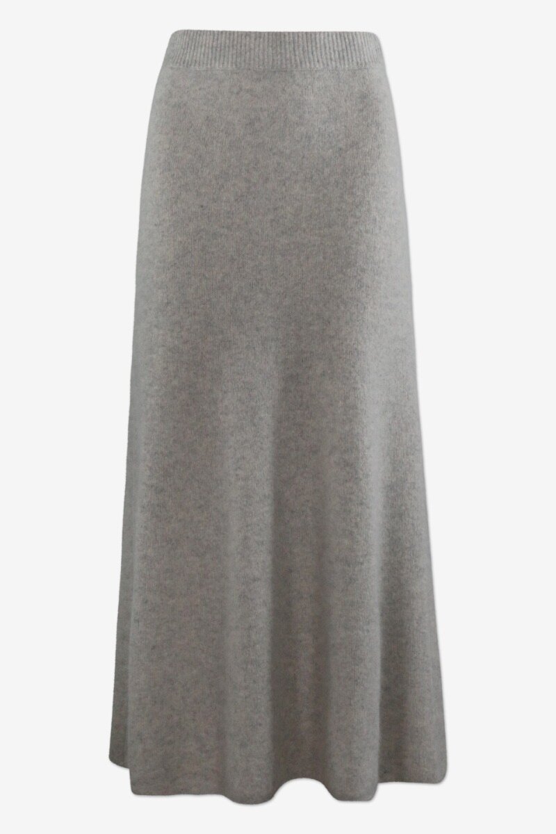 Isabella Skirt Grey Melange Maxi skirt in an A-shape - front image