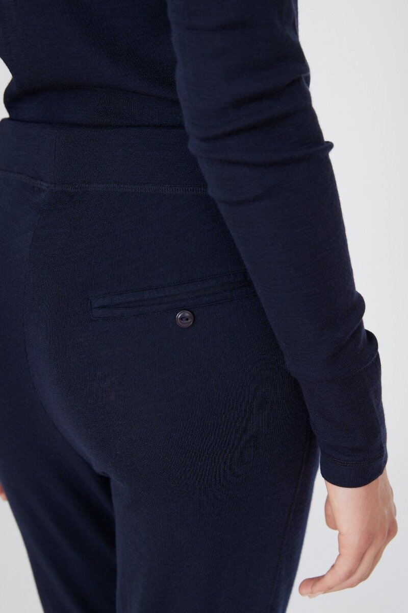 Wilja Trousers Night Sky Classic and soft sweatpants with drawstring in waist - detail image